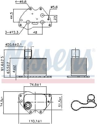 Eļļas radiators, Motoreļļa NISSENS 90981 6