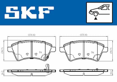 Bremžu uzliku kompl., Disku bremzes SKF VKBP 80185 A 2