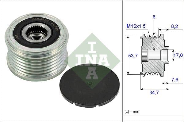 Ģeneratora brīvgaitas mehānisms Schaeffler INA 535 0224 10 1