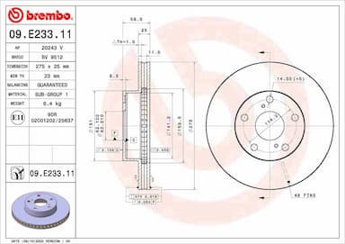 Bremžu diski BREMBO 09.E233.11 1