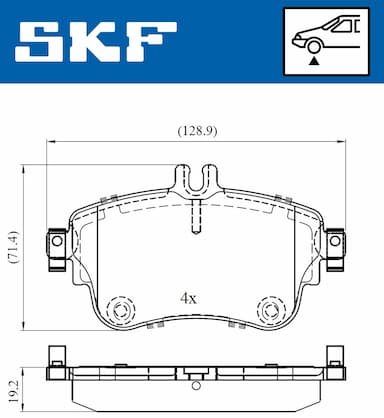 Bremžu uzliku kompl., Disku bremzes SKF VKBP 80099 2