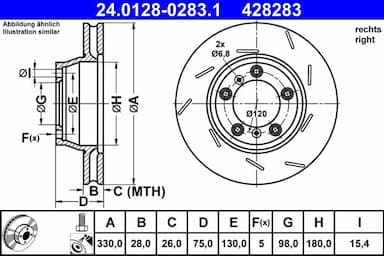 Bremžu diski ATE 24.0128-0283.1 1