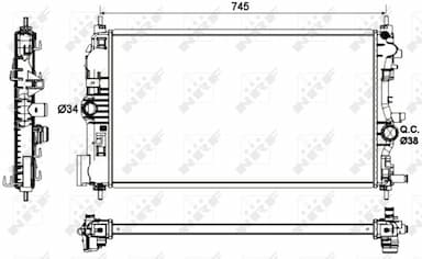 Radiators, Motora dzesēšanas sistēma NRF 53129 5