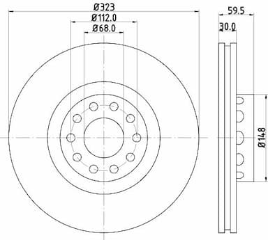 Bremžu diski HELLA 8DD 355 127-421 4