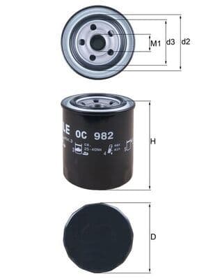 Eļļas filtrs MAHLE OC 982 1