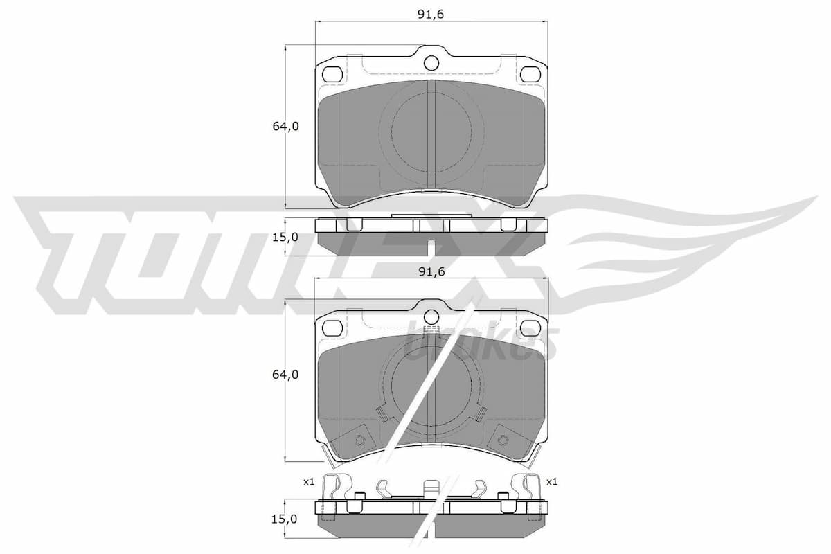 Bremžu uzliku kompl., Disku bremzes TOMEX Brakes TX 11-77 1