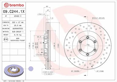 Bremžu diski BREMBO 09.C244.1X 1