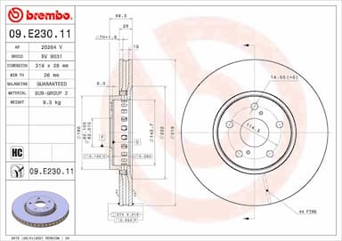 Bremžu diski BREMBO 09.E230.11 1