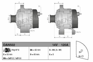 Ģenerators DENSO DAN502 3