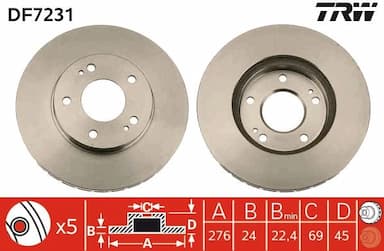 Bremžu diski TRW DF7231 1