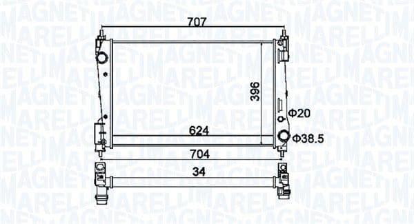 Radiators, Motora dzesēšanas sistēma MAGNETI MARELLI 350213151200 1