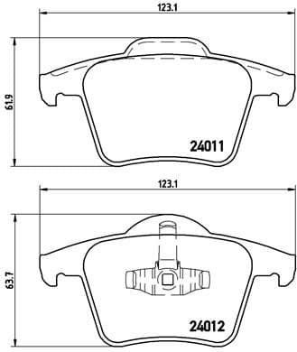 Bremžu uzliku kompl., Disku bremzes BREMBO P 86 019 1