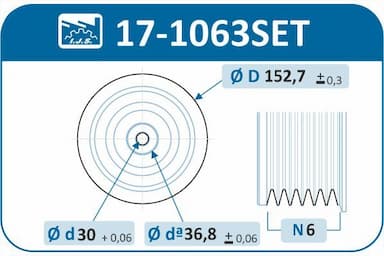 Siksnas skriemeļa komplekts, Kloķvārpsta IJS GROUP 17-1063SET 2