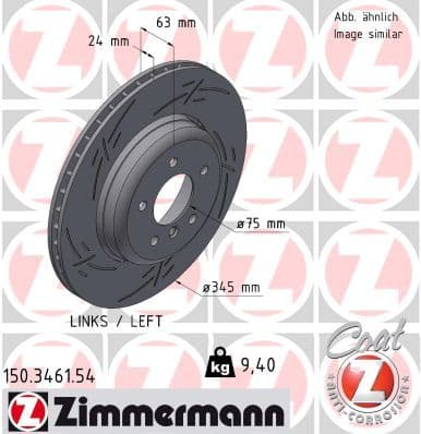 Bremžu diski ZIMMERMANN 150.3461.54 1