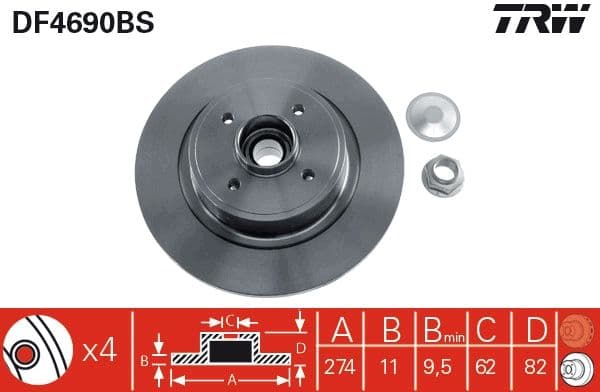 Bremžu diski TRW DF4690BS 1