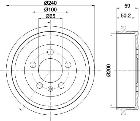 Bremžu trumulis HELLA 8DT 355 300-371 1