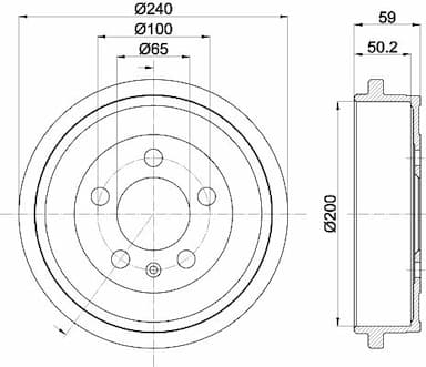 Bremžu trumulis HELLA 8DT 355 300-371 1