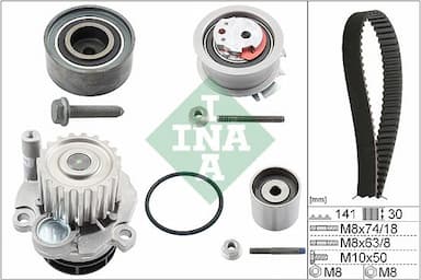 Ūdenssūknis + Zobsiksnas komplekts INA 530 0405 30 1