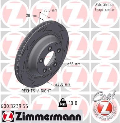 Bremžu diski ZIMMERMANN 600.3239.55 1