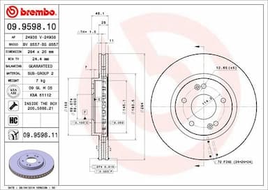 Bremžu diski BREMBO 09.9598.11 1