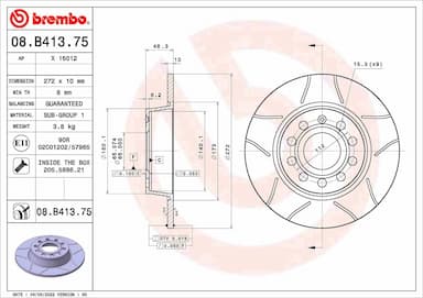 Bremžu diski BREMBO 08.B413.75 1