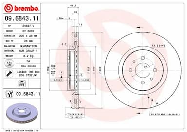 Bremžu diski BREMBO 09.6843.11 1