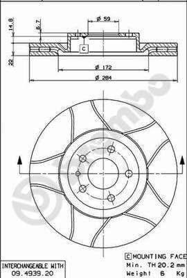 Bremžu diski BREMBO 09.4939.76 1