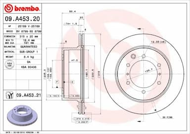 Bremžu diski BREMBO 09.A453.21 1