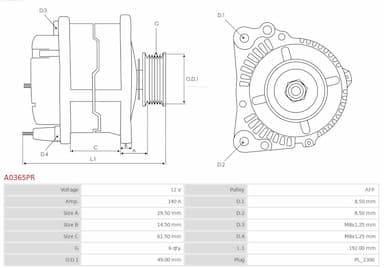 Ģenerators AS-PL A0365PR 5