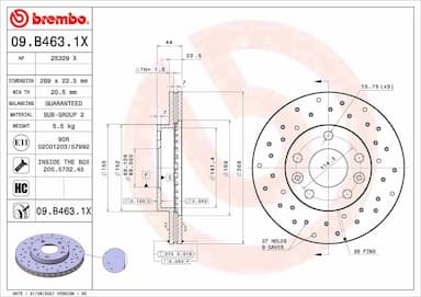 Bremžu diski BREMBO 09.B463.1X 1