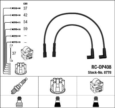 Augstsprieguma vadu komplekts NGK 0778 1