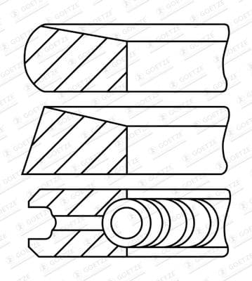 Virzuļa gredzenu komplekts GOETZE ENGINE 08-448600-00 1