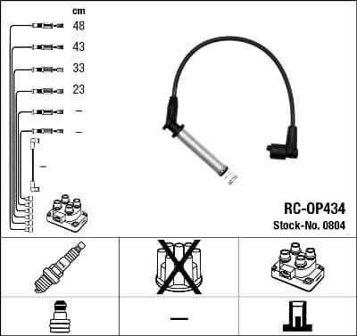 Augstsprieguma vadu komplekts NGK 0804 1