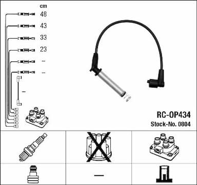 Augstsprieguma vadu komplekts NGK 0804 1