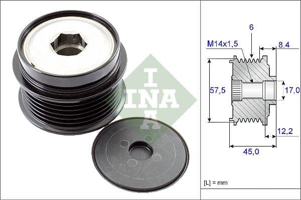 Ģeneratora brīvgaitas mehānisms INA 535 0174 10 1