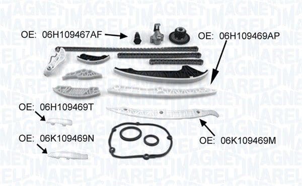 Sadales vārpstas piedziņas ķēdes komplekts MAGNETI MARELLI 341500001370 1