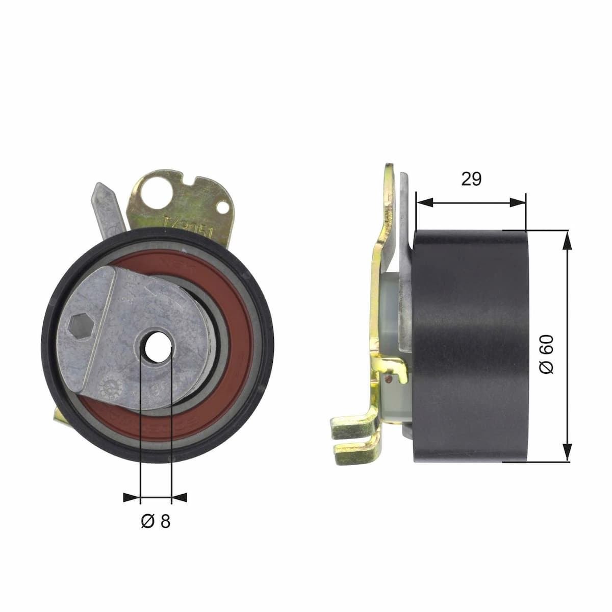 Spriegotājrullītis, Gāzu sadales mehānisma piedziņas siksna GATES T43051 1