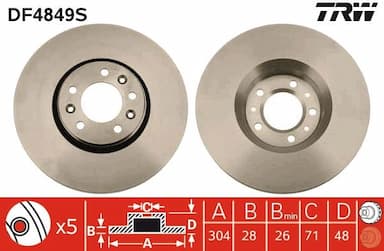 Bremžu diski TRW DF4849S 1