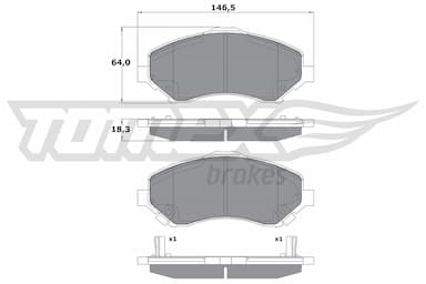 Bremžu uzliku kompl., Disku bremzes TOMEX Brakes TX 17-67 1