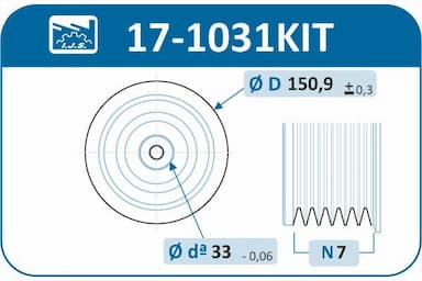 Siksnas skriemeļa komplekts, Kloķvārpsta IJS GROUP 17-1031KIT 2