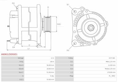 Ģenerators AS-PL A6061(DENSO) 5