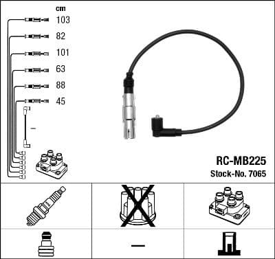 Augstsprieguma vadu komplekts NGK 7065 1