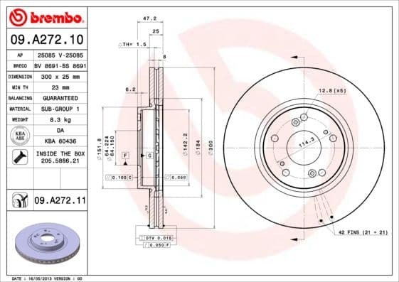 Bremžu diski BREMBO 09.A272.11 1