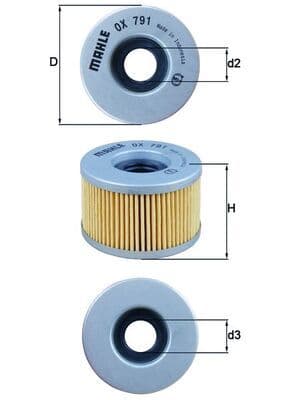 Eļļas filtrs MAHLE OX 791 1