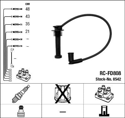 Augstsprieguma vadu komplekts NGK 8542 1