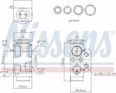 Izplešanās vārsts, Gaisa kond. sistēma NISSENS 999317 6