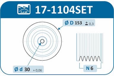 Siksnas skriemeļa komplekts, Kloķvārpsta IJS GROUP 17-1104SET 2