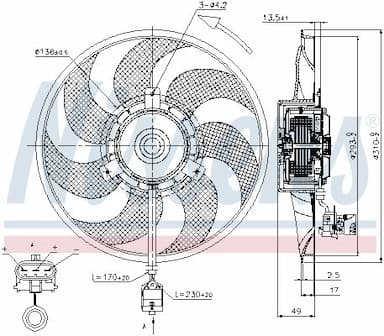 Ventilators, Motora dzesēšanas sistēma NISSENS 85703 6