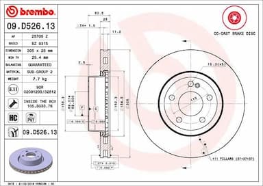 Bremžu diski BREMBO 09.D526.13 1