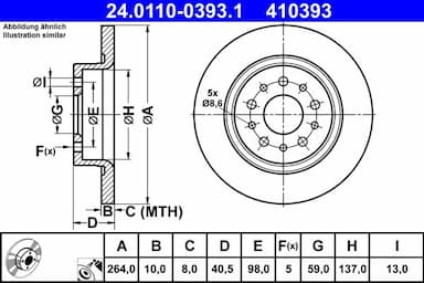 Bremžu diski ATE 24.0110-0393.1 1